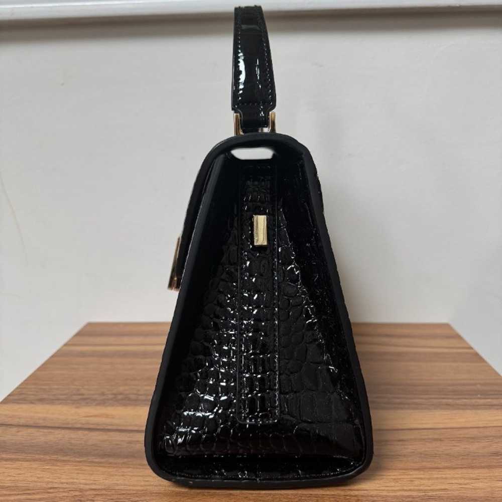 Black Alligator Print Handle Bag - image 3