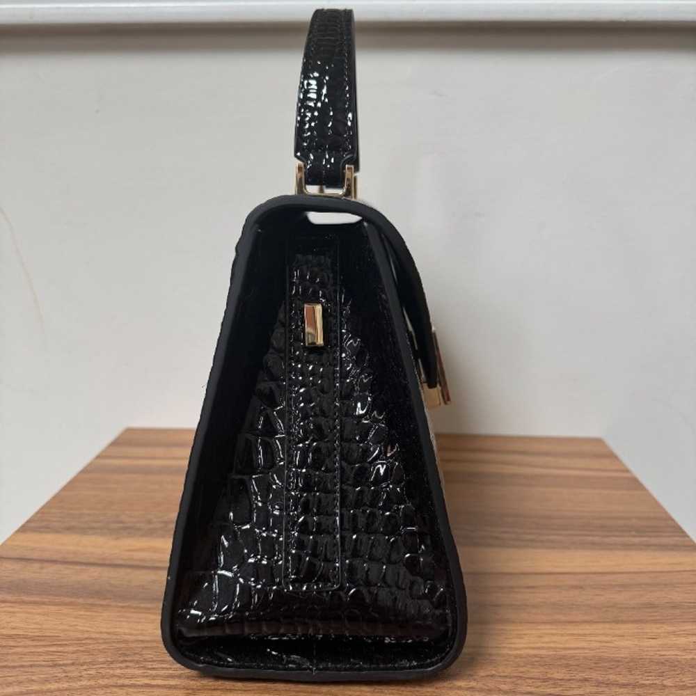 Black Alligator Print Handle Bag - image 4