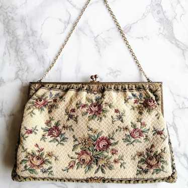 【Vintage】【Antique】Tapestry Kiss Lock Bag - image 1