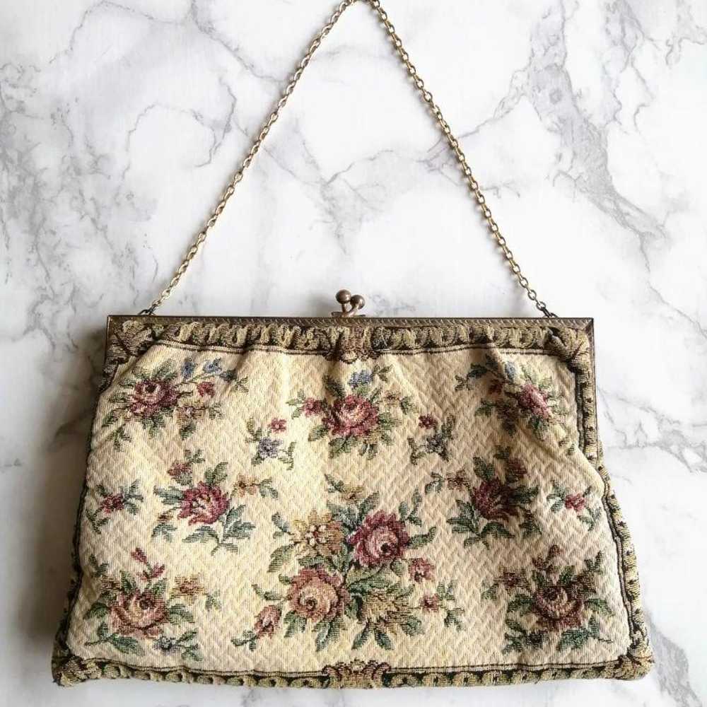 【Vintage】【Antique】Tapestry Kiss Lock Bag - image 2