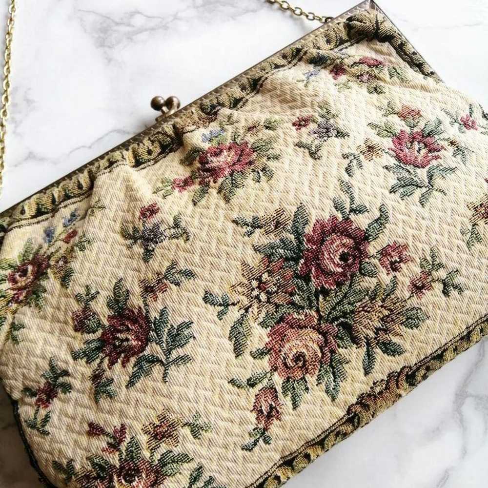 【Vintage】【Antique】Tapestry Kiss Lock Bag - image 3