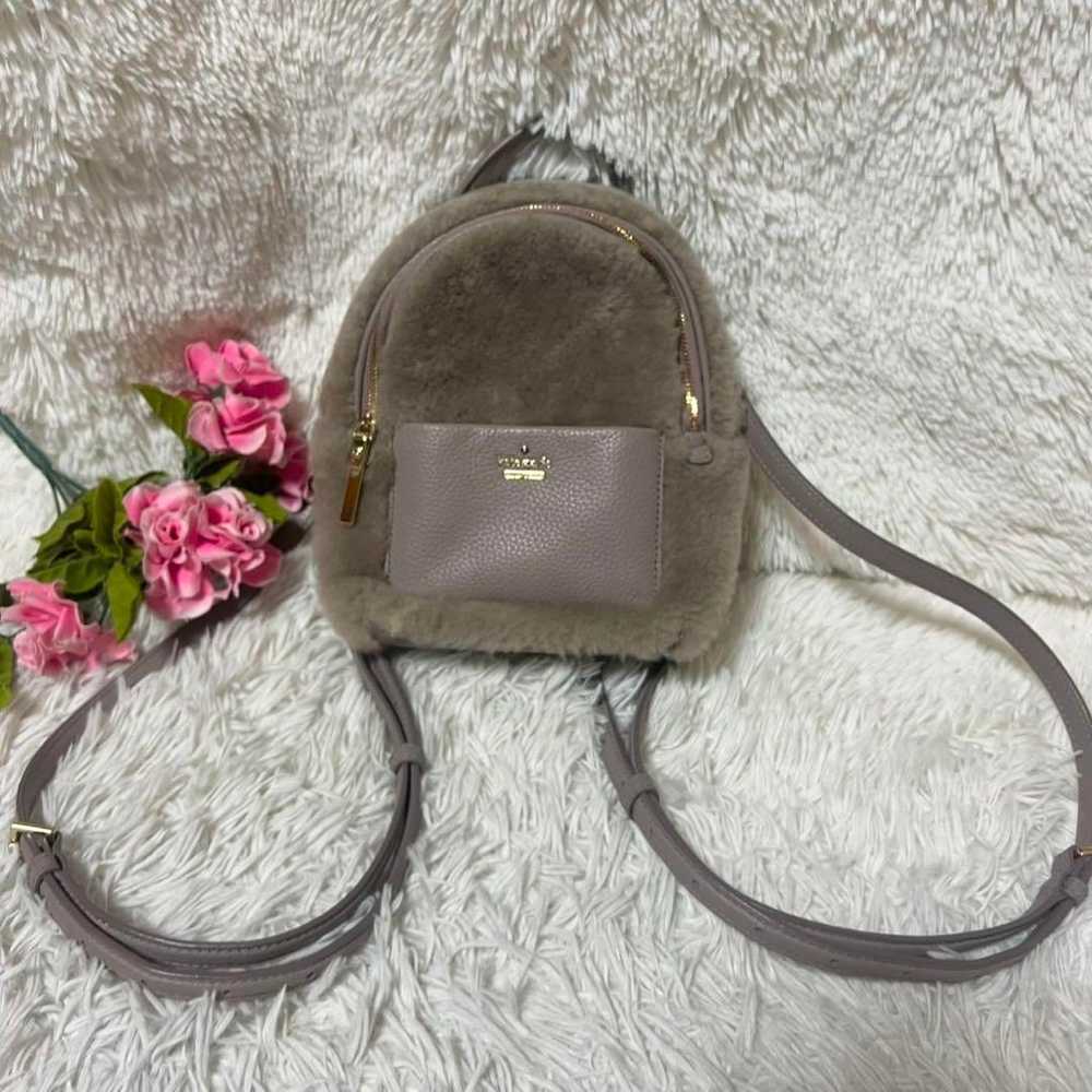 【SALE】Kate Spade Mini Backpack Faux Shearling - image 2