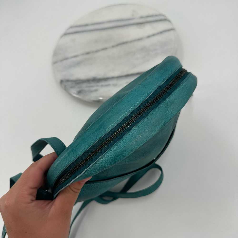 Turquoise leather circle crossbody bag - image 8