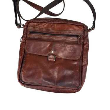 Jack Georges Voyager Brown Leather Crossbody Shoul