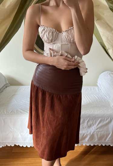 Vintage Rare Leather and Suede Skirt