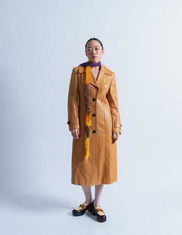 Loewe vintage caramel leather trench coat - image 1