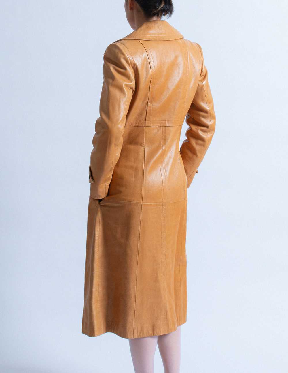 Loewe vintage caramel leather trench coat - image 7