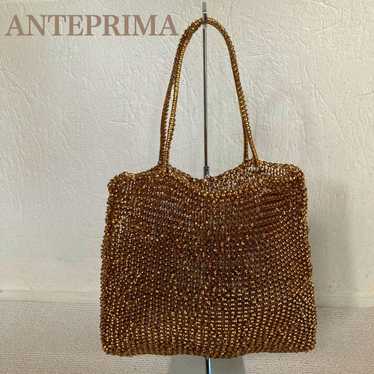 【Beautiful Condition】ANTEPRIMA Beads Bag Gold