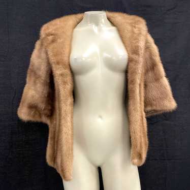 Wmns 60s Vintage STEIGER'S Tan Genuine Mink Fur C… - image 1