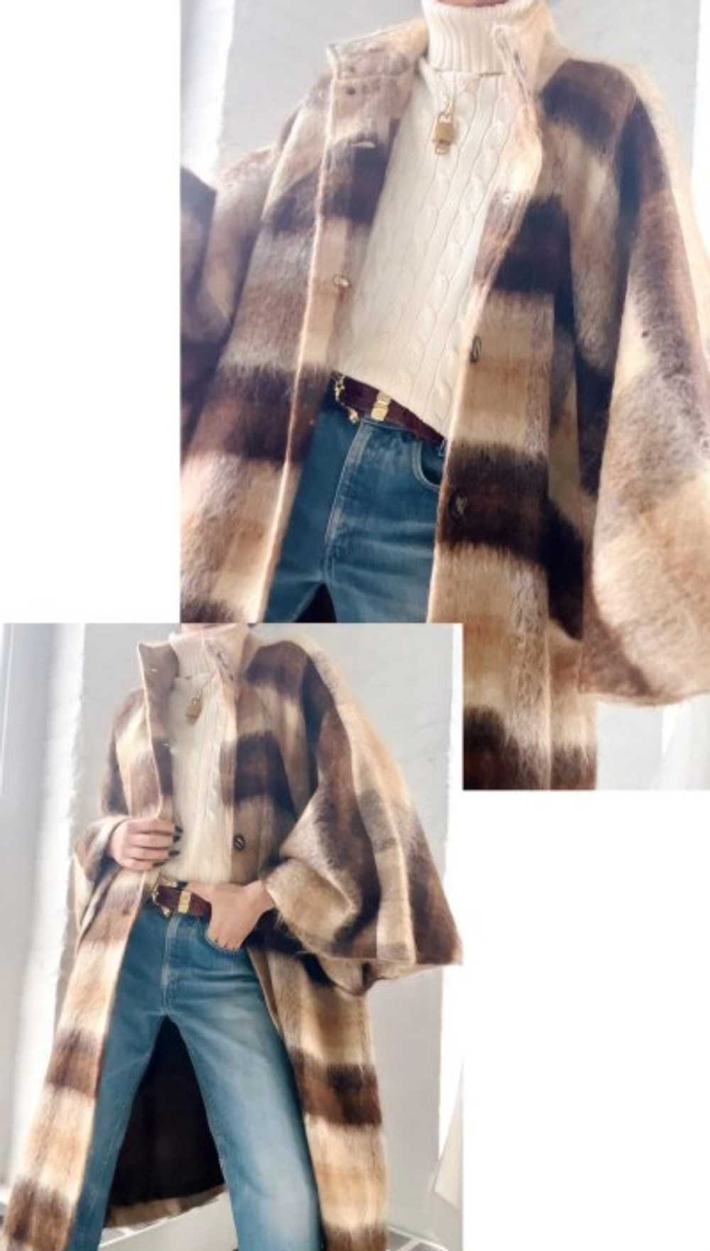 Irish mohair plaid cape coat - image 2