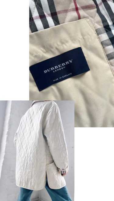 authentic Burberry white nova check quilted jacket