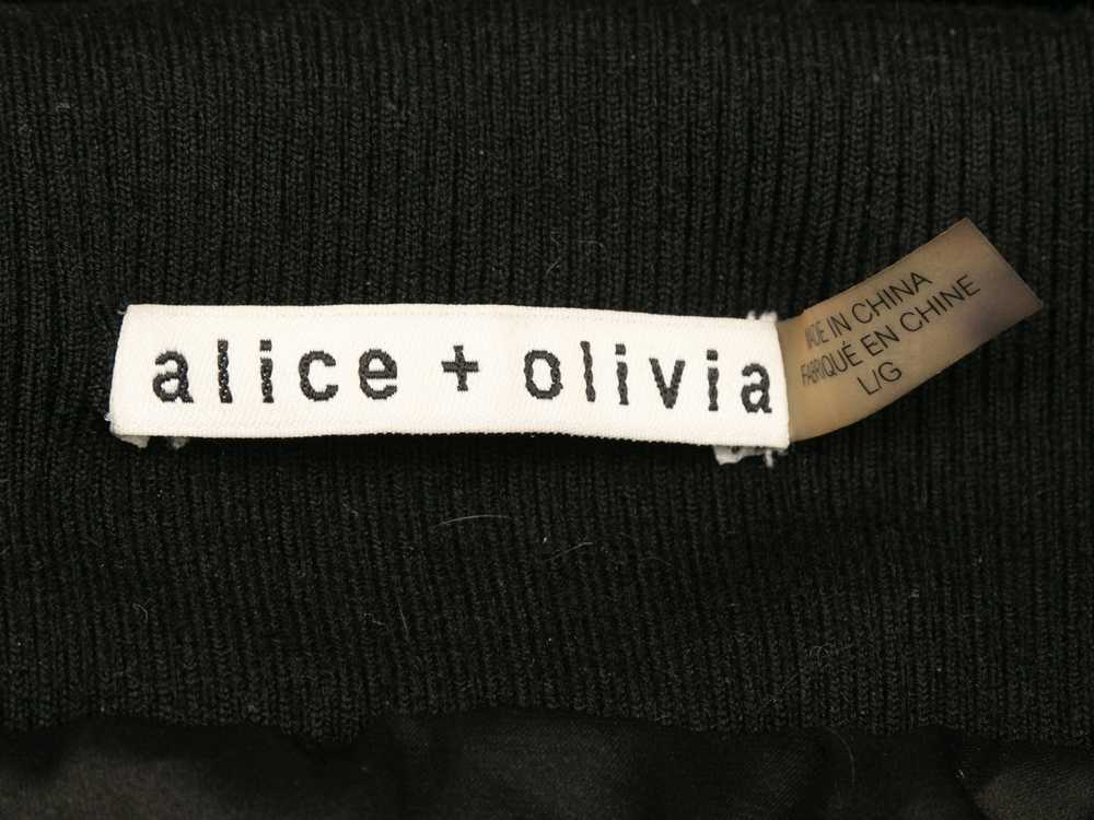 Black Alice + Olivia Faux Fur Bomber Jacket Size … - image 5