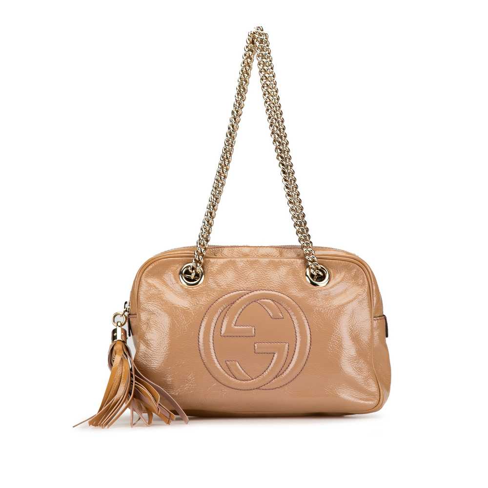 Brown Gucci Patent Soho Chain Shoulder Bag - image 1