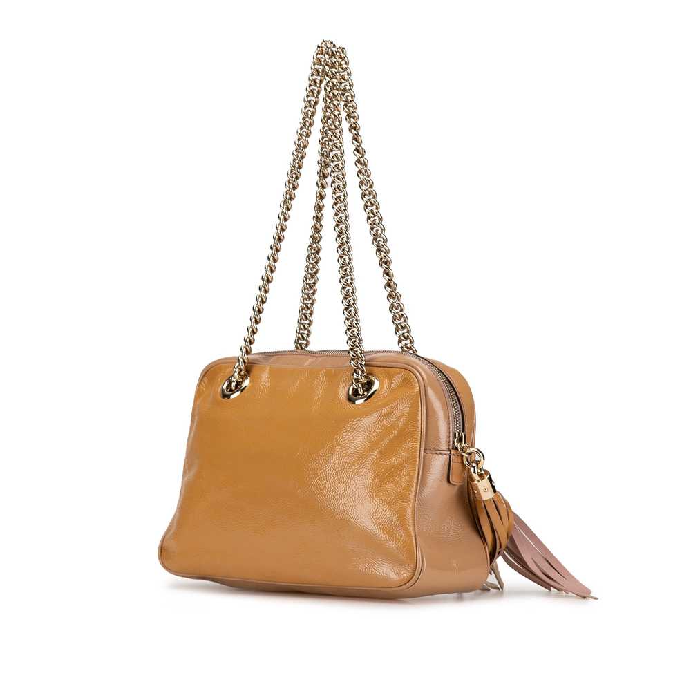 Brown Gucci Patent Soho Chain Shoulder Bag - image 2