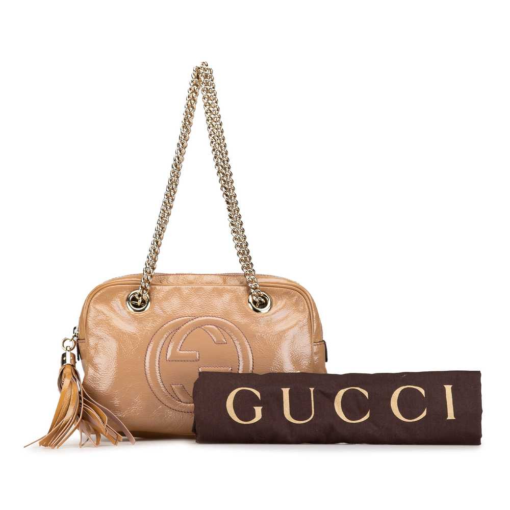 Brown Gucci Patent Soho Chain Shoulder Bag - image 8