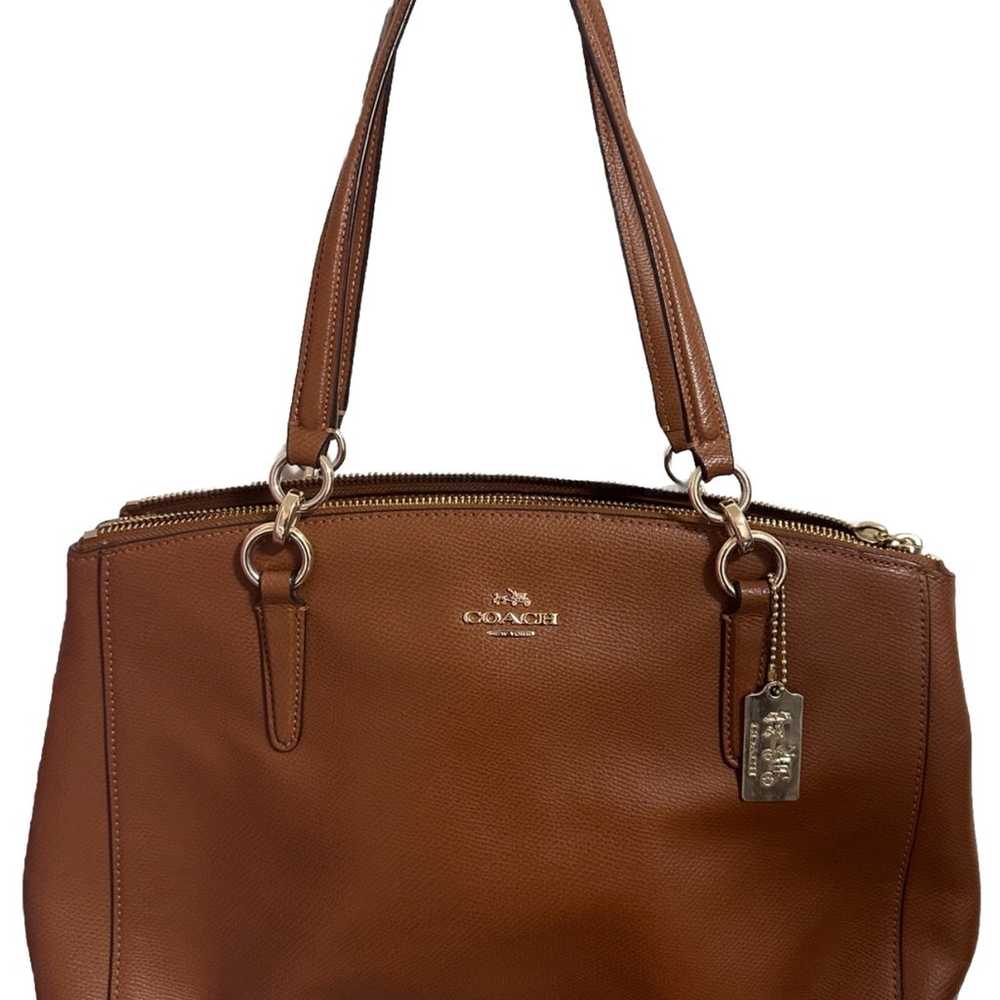 Coach Christie Brown Pebbled Leather Carryall F36… - image 1