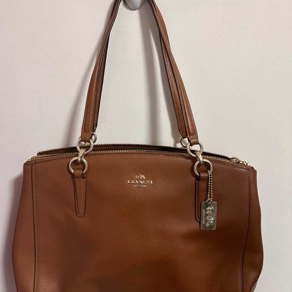 Coach Christie Brown Pebbled Leather Carryall F36… - image 4