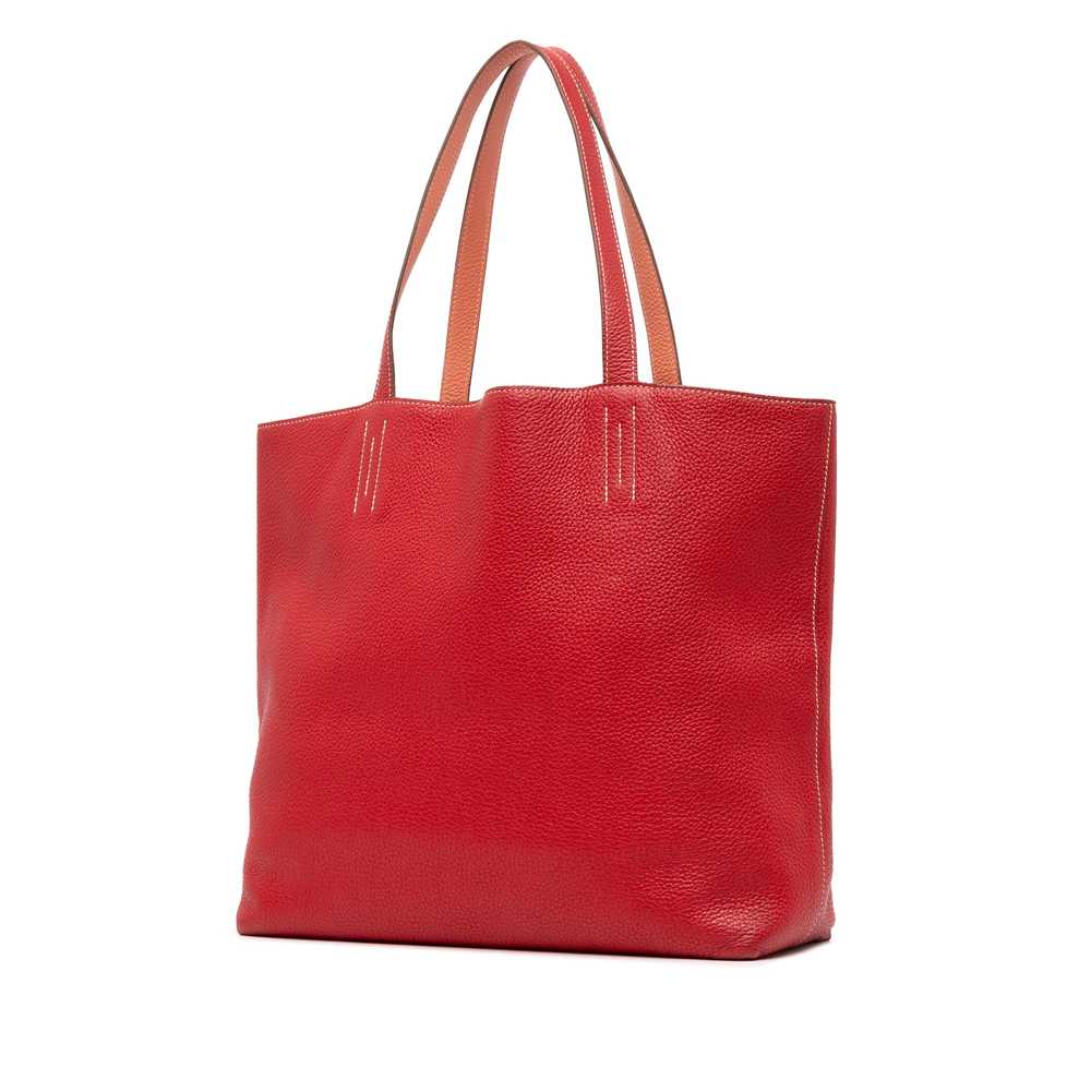 Red Hermès Clemence Double Sens 36 Tote Bag - image 2