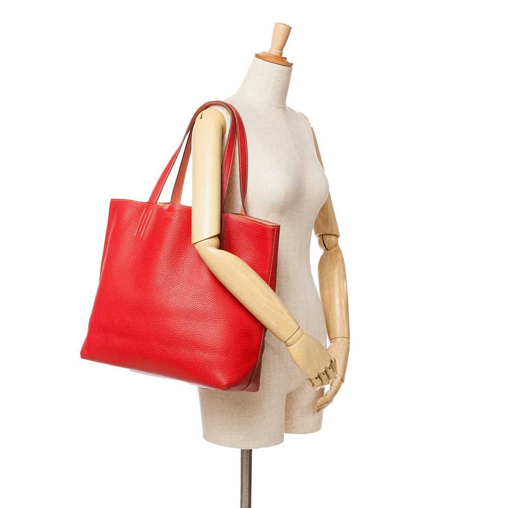 Red Hermès Clemence Double Sens 36 Tote Bag - image 6