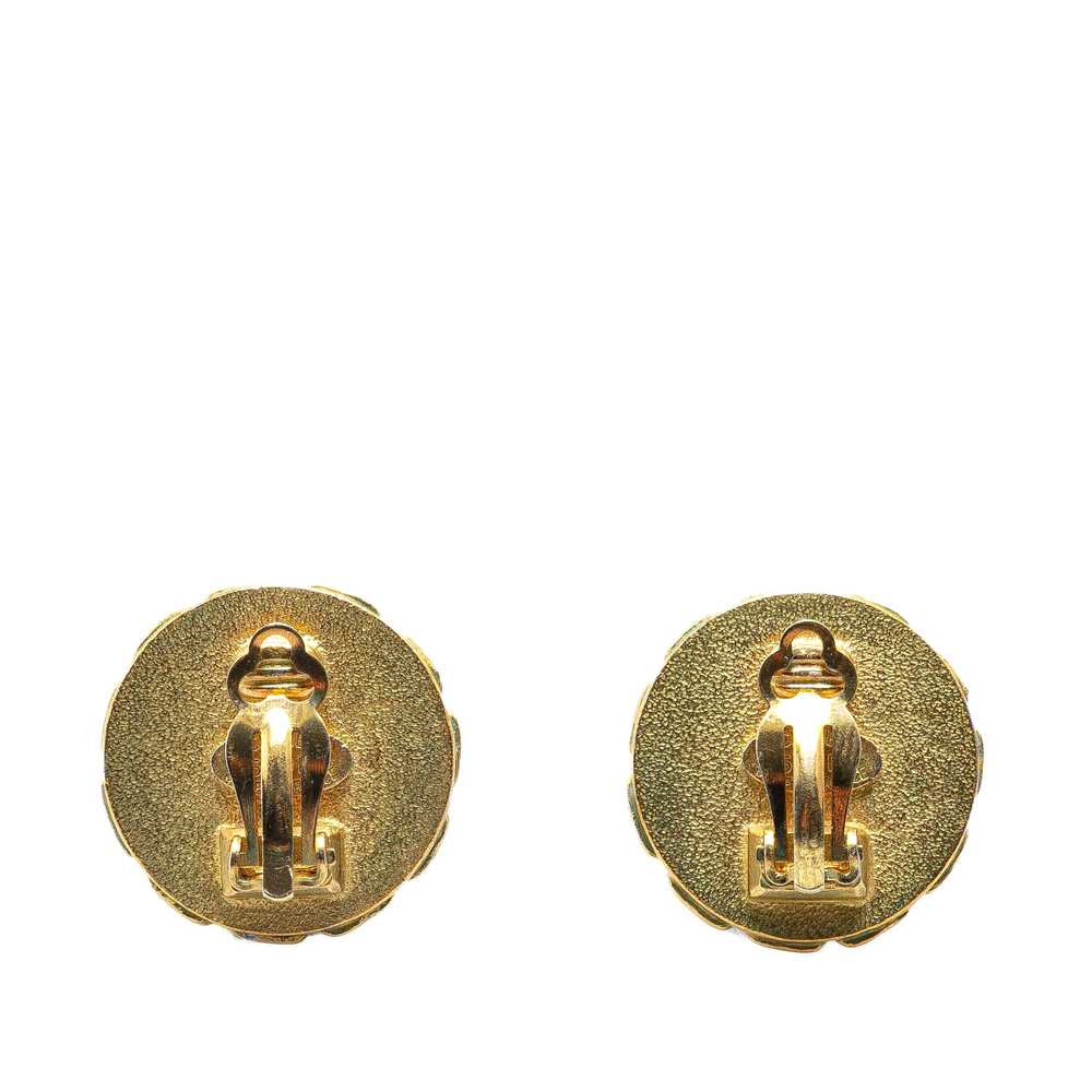 Gold Chanel Gold Plated CC Clip On Earrings - image 2