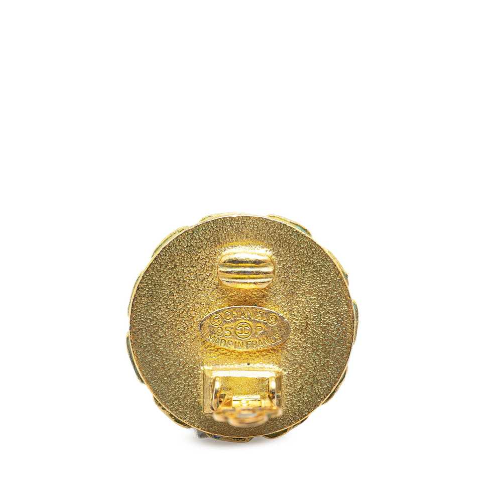 Gold Chanel Gold Plated CC Clip On Earrings - image 3