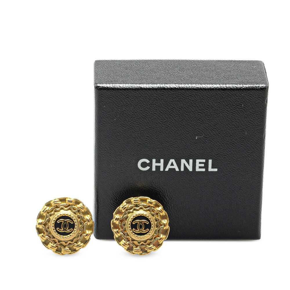 Gold Chanel Gold Plated CC Clip On Earrings - image 4