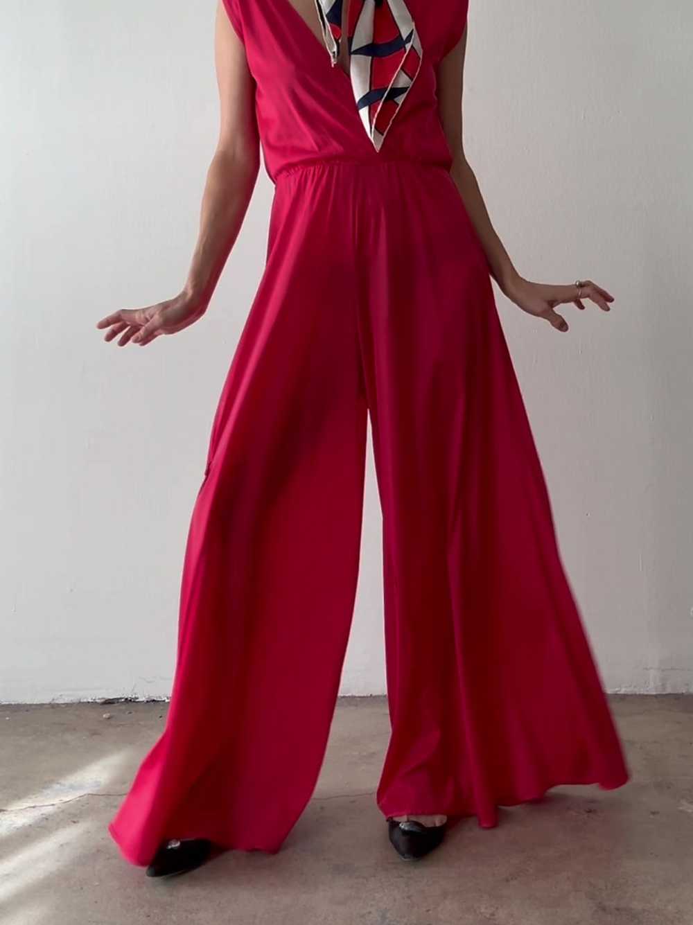 Red Wide Leg Jumpsuit - image 5