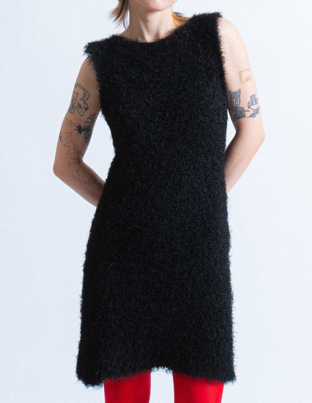 Issey Miyake black fuzzy dress - image 5