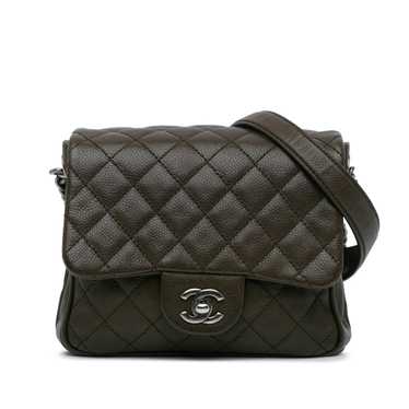 Brown Chanel CC Quilted Caviar Crossbody