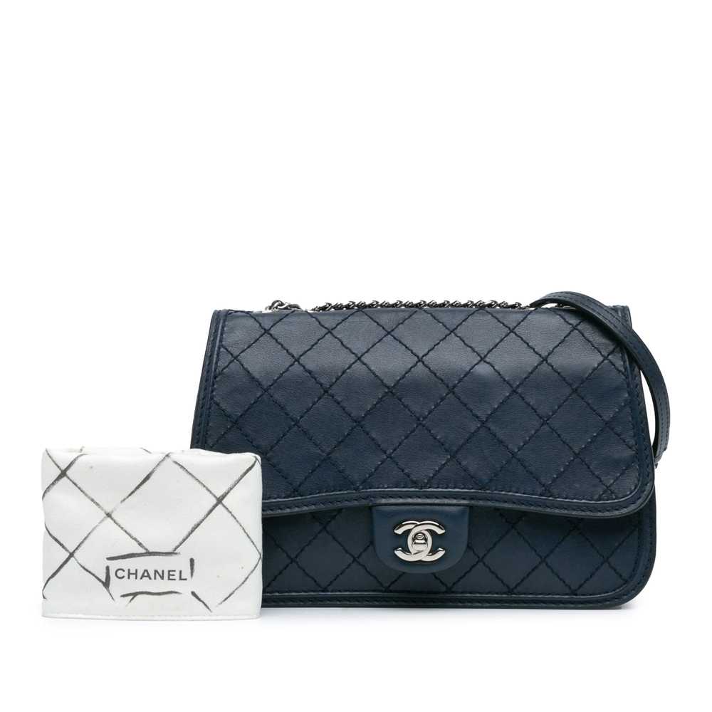 Blue Chanel Medium Stitched Calfskin Citizen Flap… - image 12