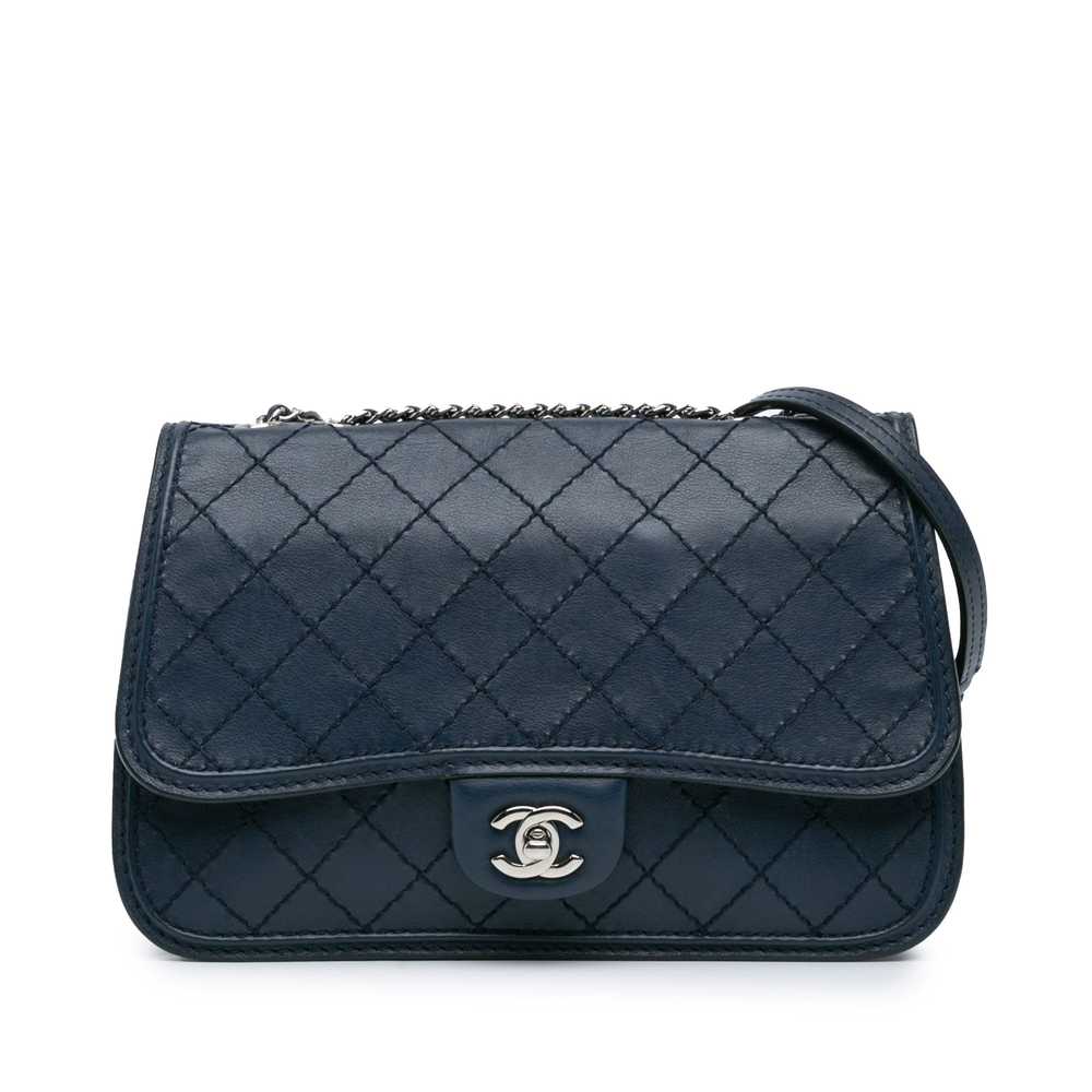 Blue Chanel Medium Stitched Calfskin Citizen Flap… - image 1