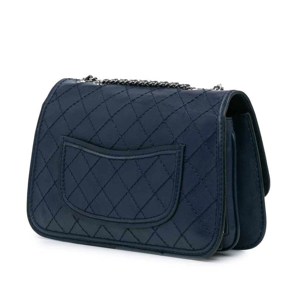 Blue Chanel Medium Stitched Calfskin Citizen Flap… - image 2