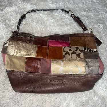 Vintage Coach Patchwork Large Shoulder Bag