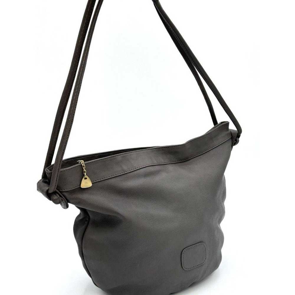 Brio! Vintage Soft Gray Leather Shoulder Slouchy … - image 1