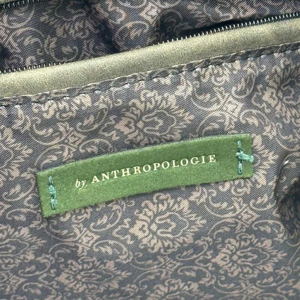 Anthropologie Tote Handbag Womens Green Faux Leat… - image 9