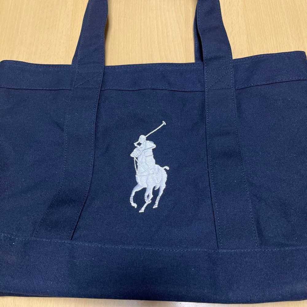 Polo Ralph Lauren Tote Bag Canvas Navy Shoulder C… - image 2