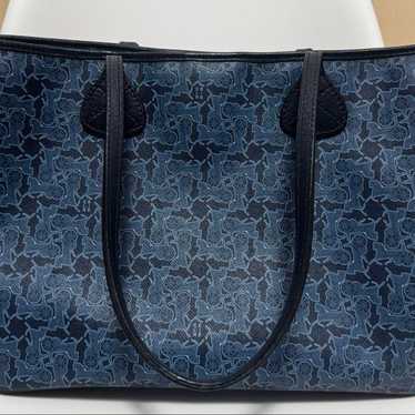 CELINE Horse Carriage Pattern Tote Bag Navy Blue P