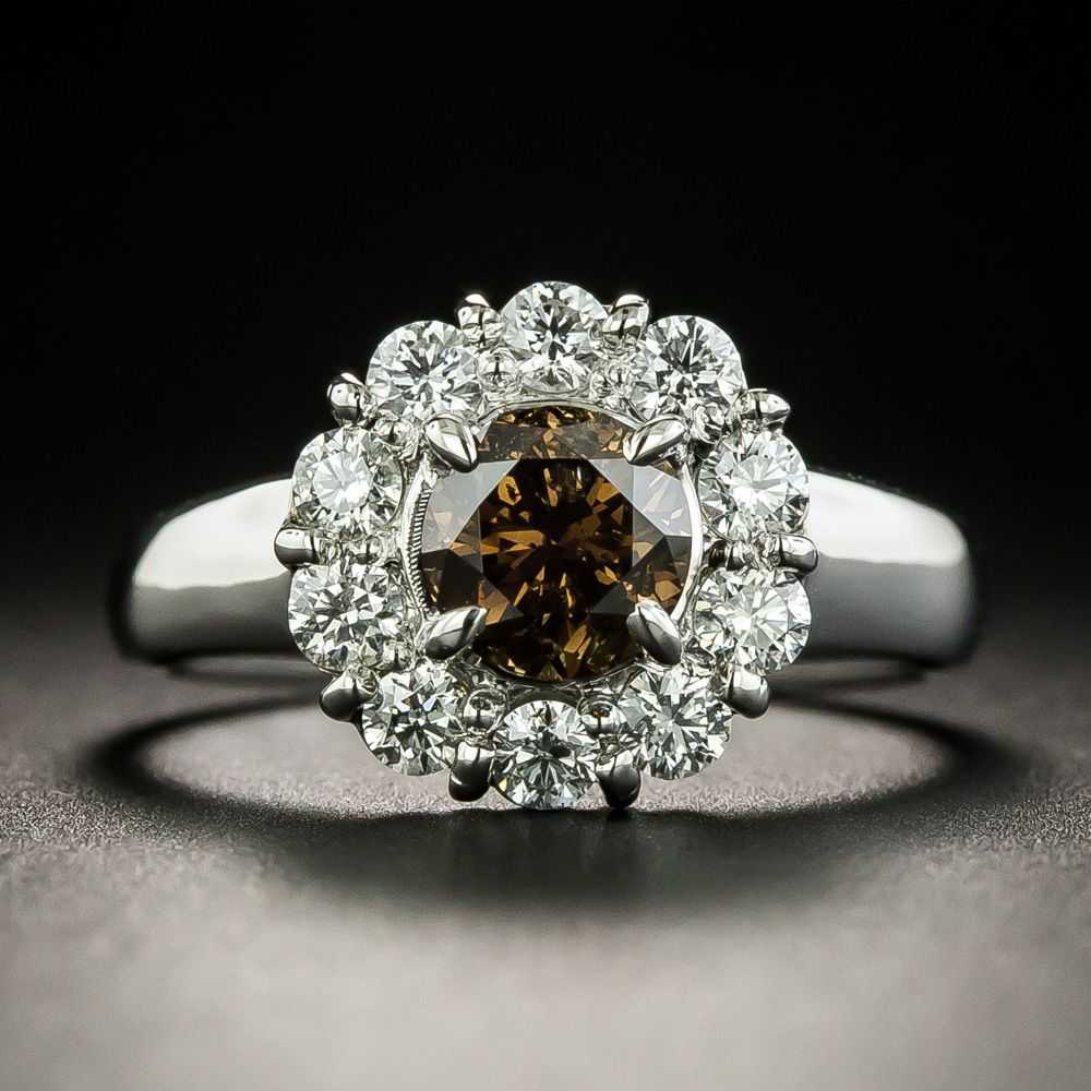 Fancy Brown 1.03 Carat Diamond Halo Ring - image 1