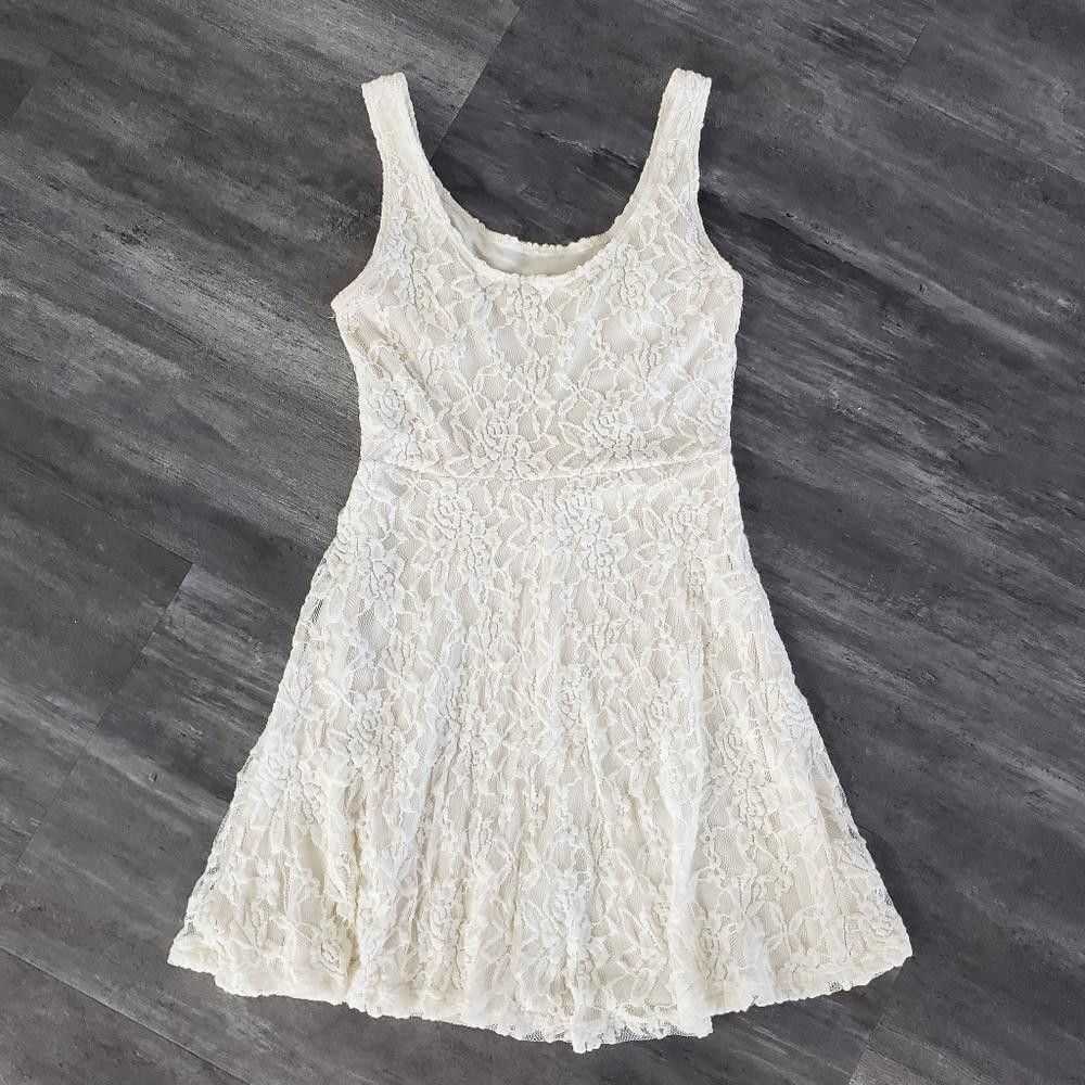 Designer Cream Lace Detailed Babydoll Mini - image 2