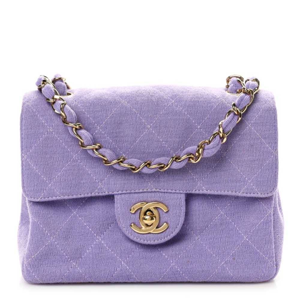 CHANEL Jersey Lambskin Quilted Mini Square Flap L… - image 1