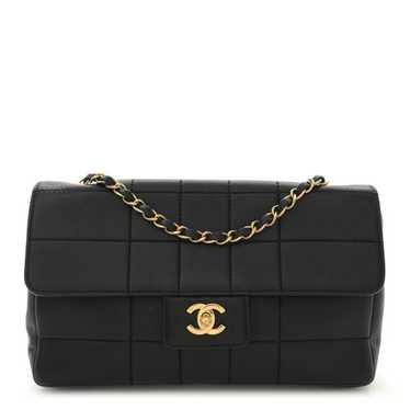 CHANEL Lambskin Stitched Chocolate Bar Single Flap