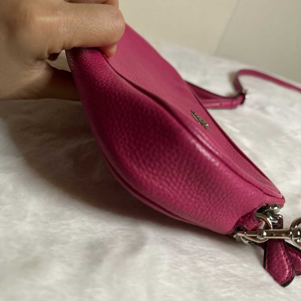 Coach Crossbody Pouch In Pebble Leather Pink Ruby - image 6