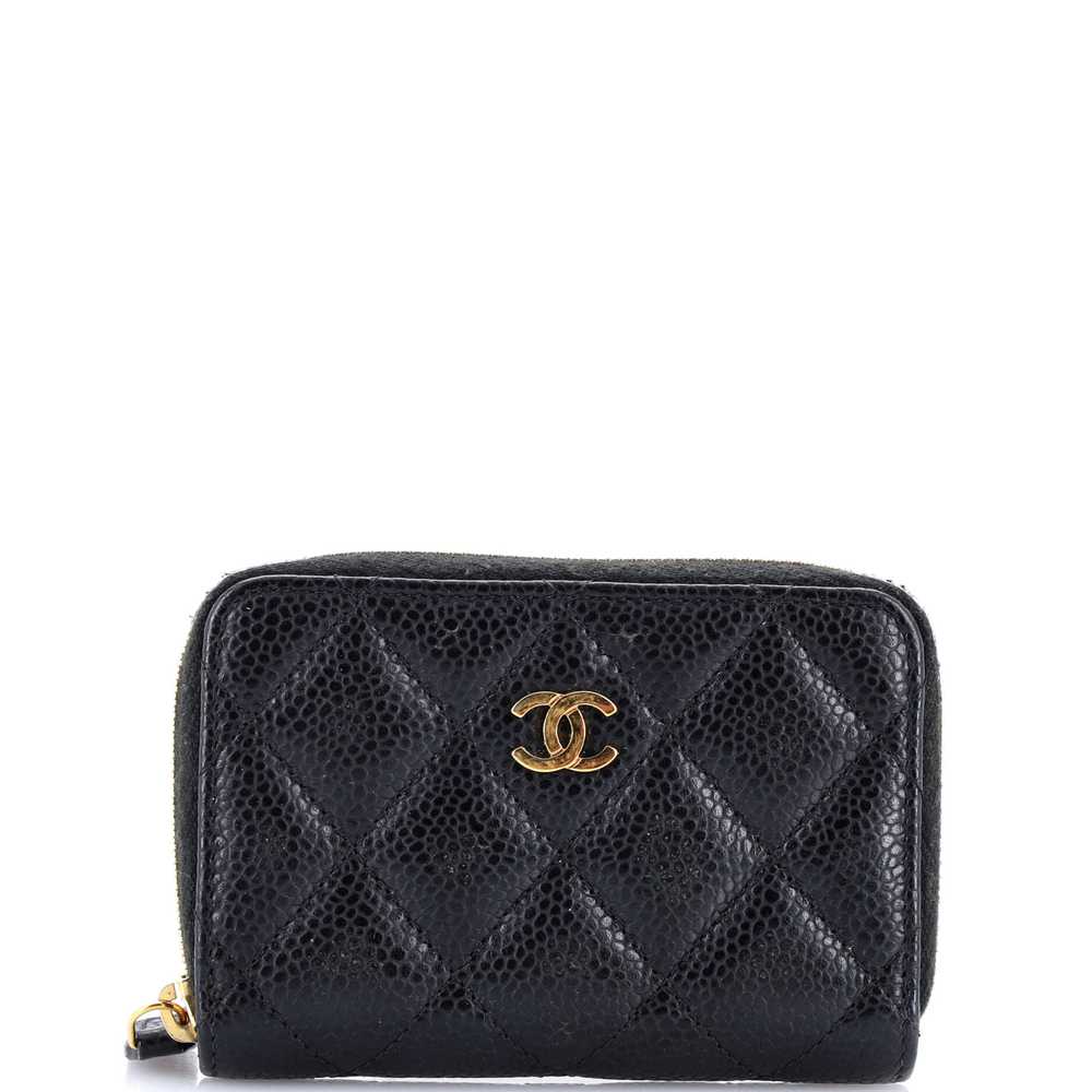 CHANEL CC Zip Coin Purse Quilted Caviar Small - image 1