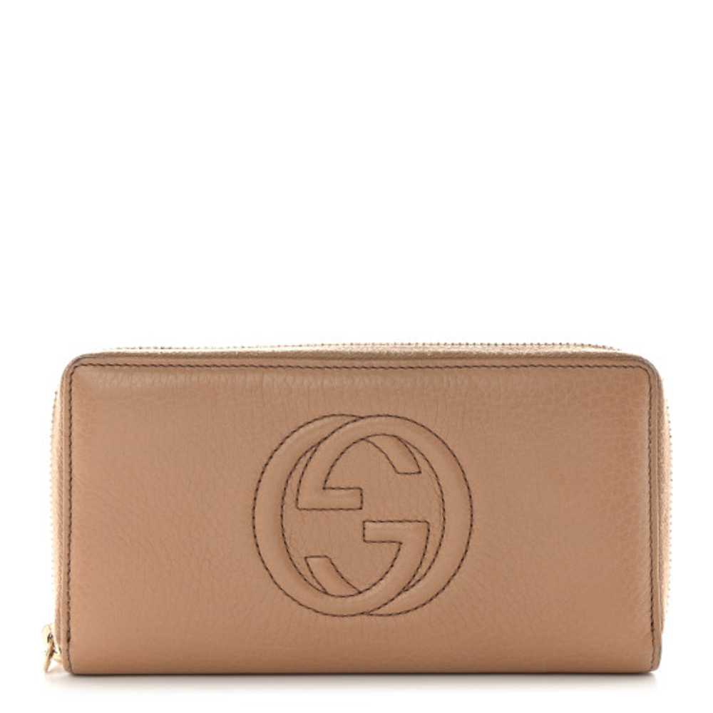 GUCCI Pebbled Calfskin Soho Zip Around Wallet Cam… - image 1