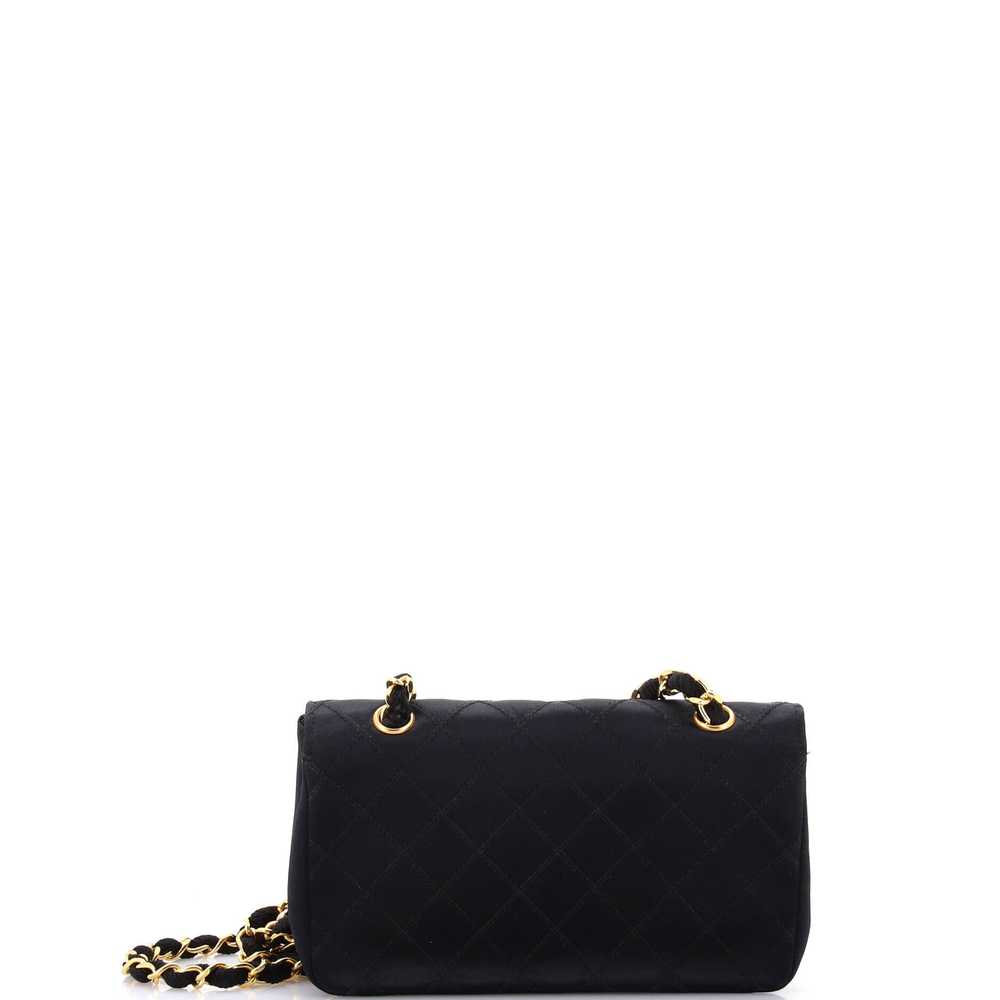 CHANEL Vintage CC Chain Flap Bag Stitched Satin M… - image 3