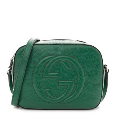 GUCCI Pebbled Calfskin Small Soho Disco Bag Emeral