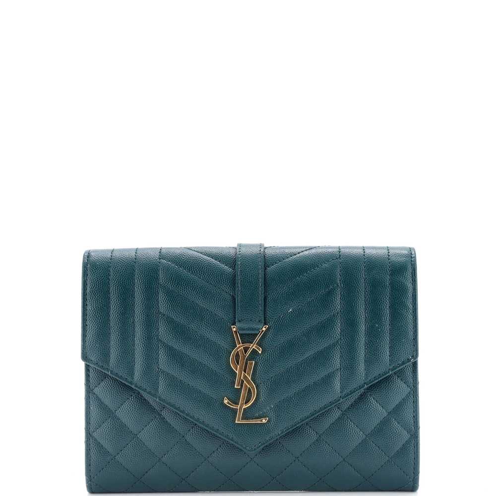 Saint Laurent Classic Monogram Envelope Wristlet … - image 1