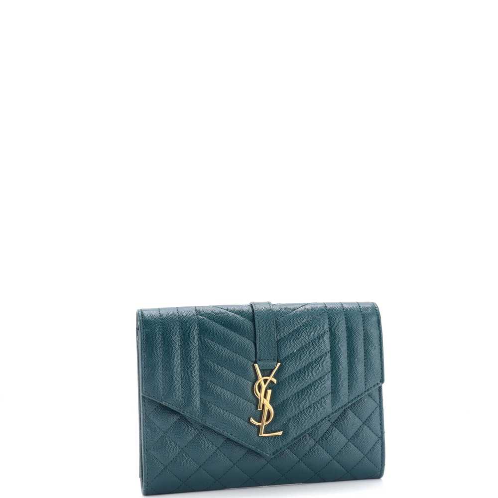 Saint Laurent Classic Monogram Envelope Wristlet … - image 2