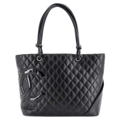 CHANEL Cambon Tote Quilted Leather Large