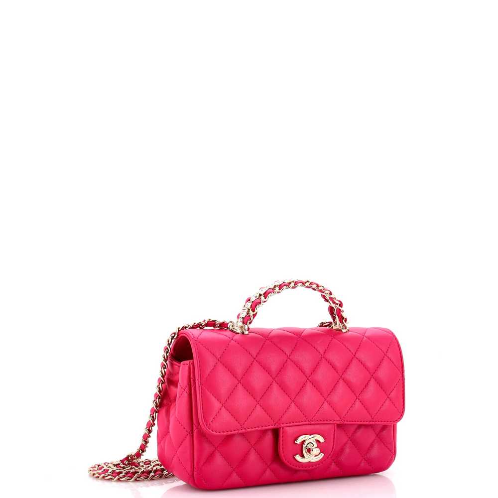 CHANEL Crystal Chain Flap Top Handle Bag Quilted … - image 2